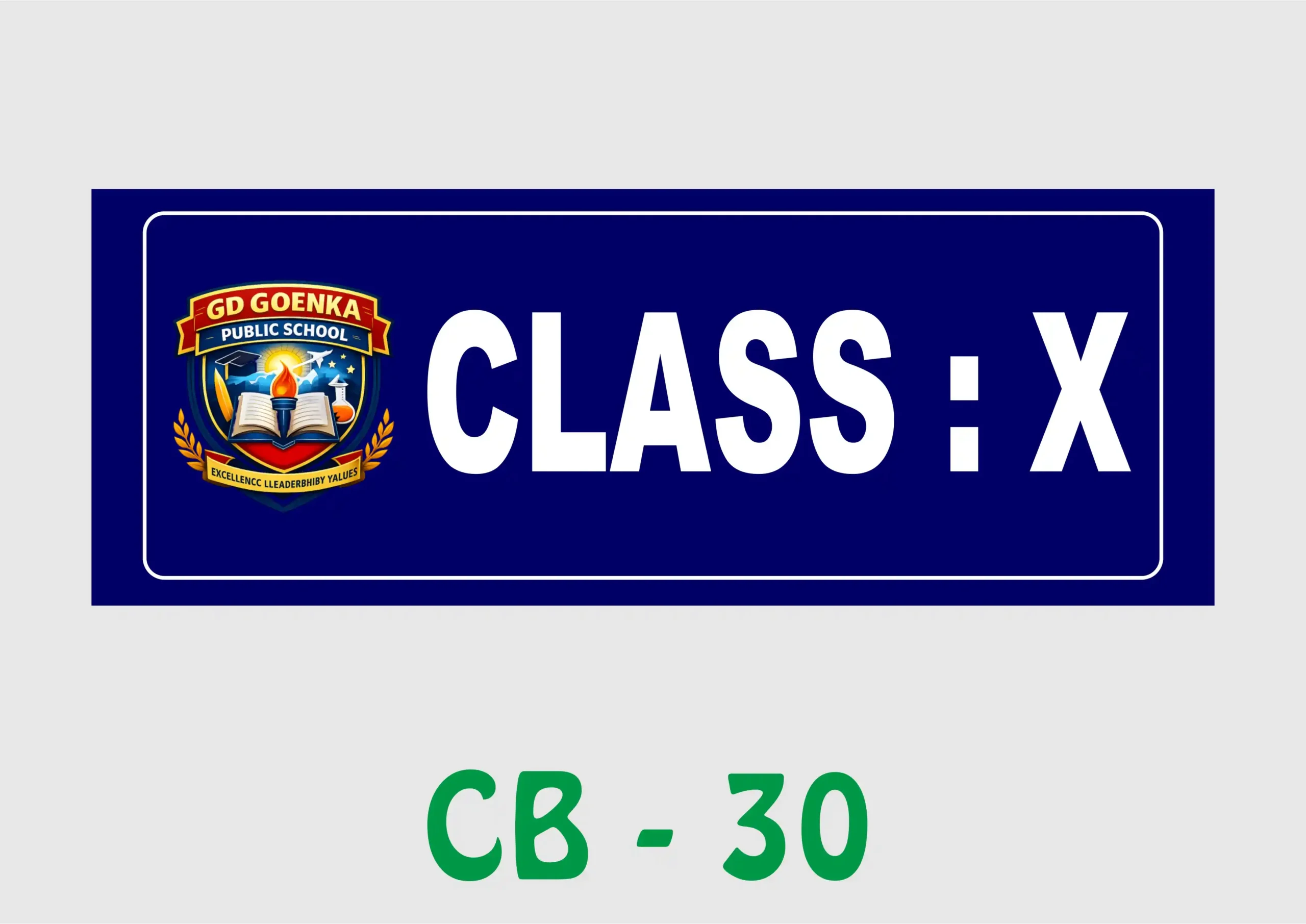 CB - 30 Wall Name Plate - Class X - Image 1