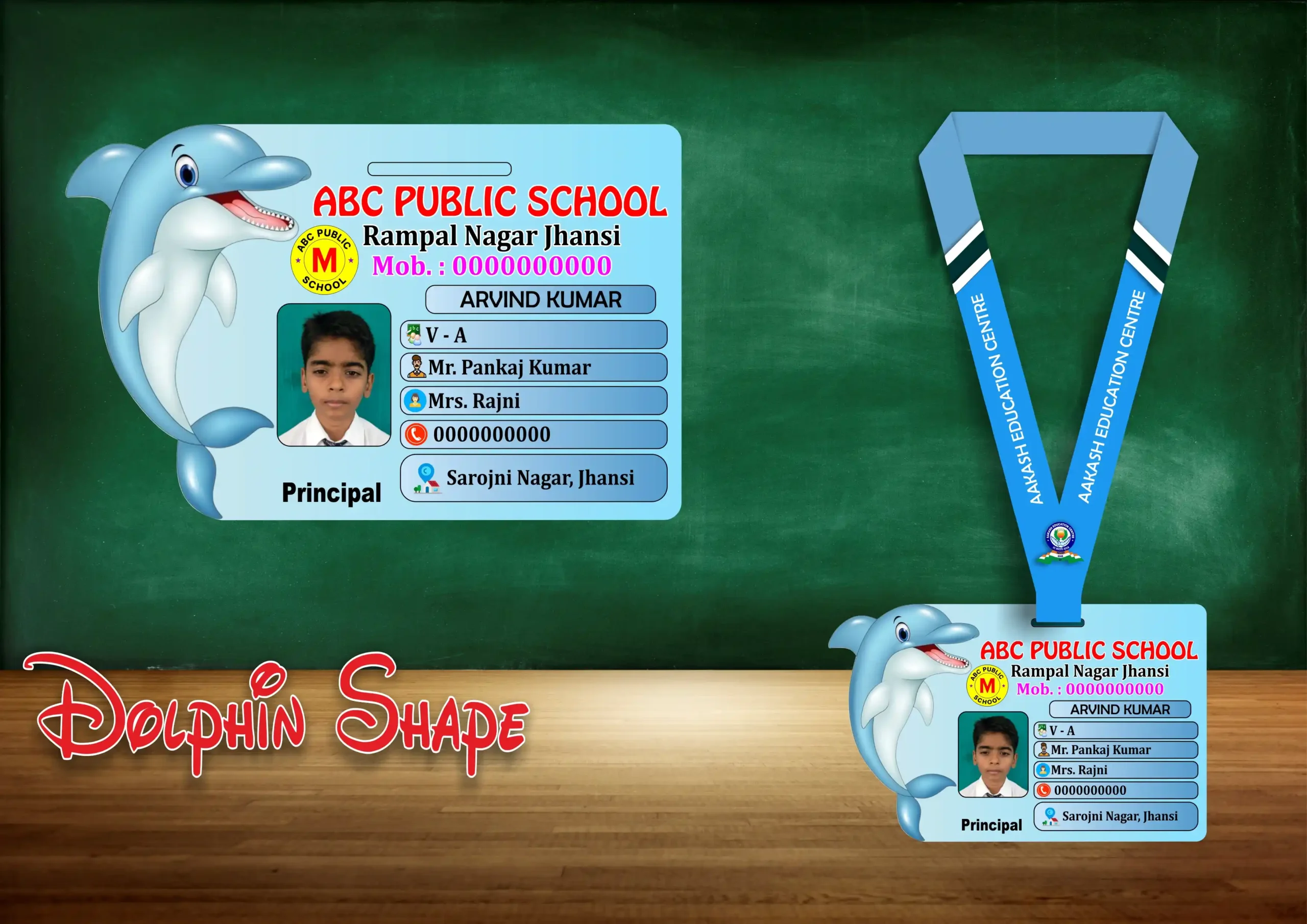 DOLPHIN SHAPE ACRLIC ID CARD Dolphin Shape Acrylic ID Card - Image 1