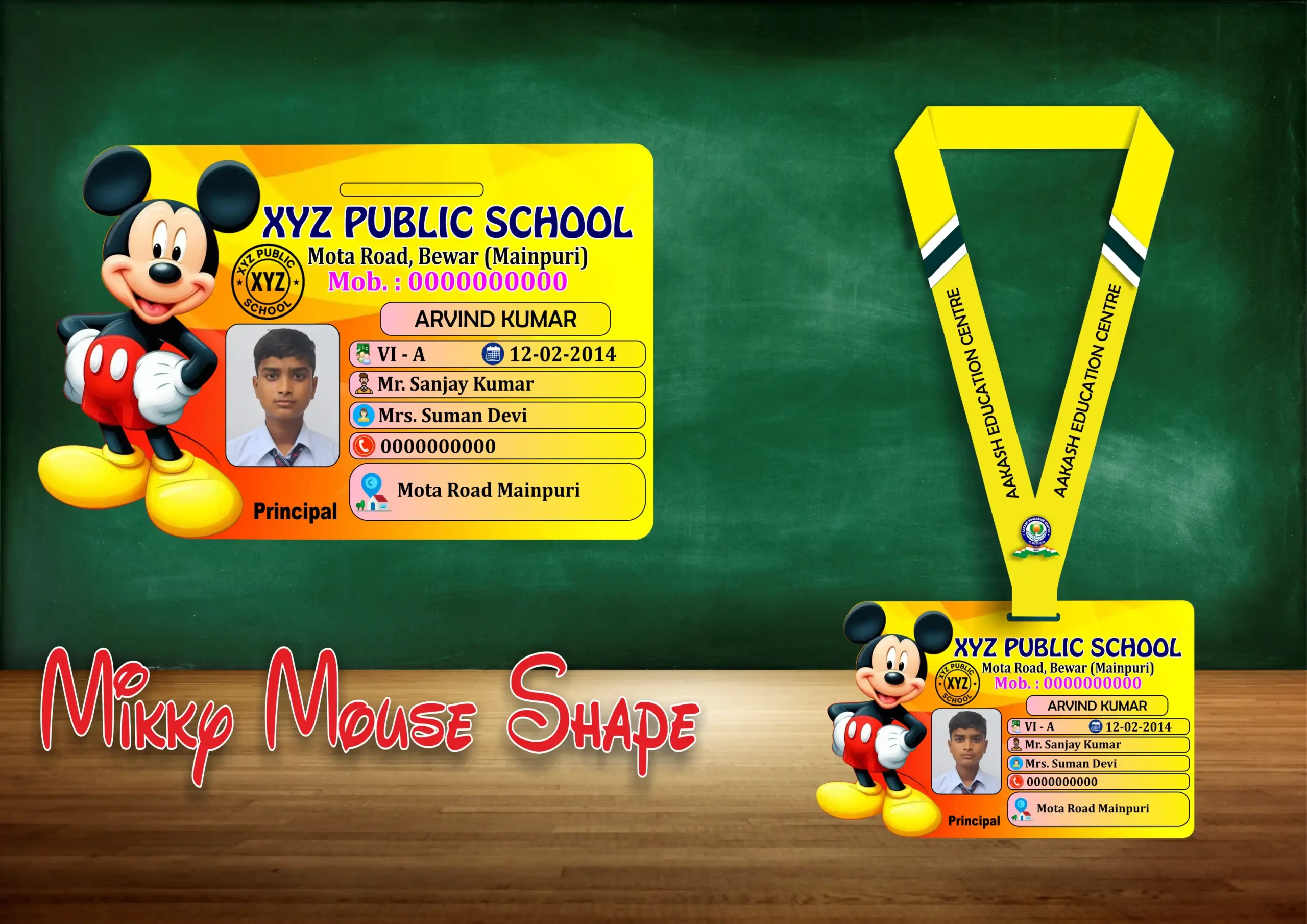 MIKKY MOUSE SHAPE ACRLIC ID CARD Mikky Mouse Shape Acrylic ID Card - Image 1