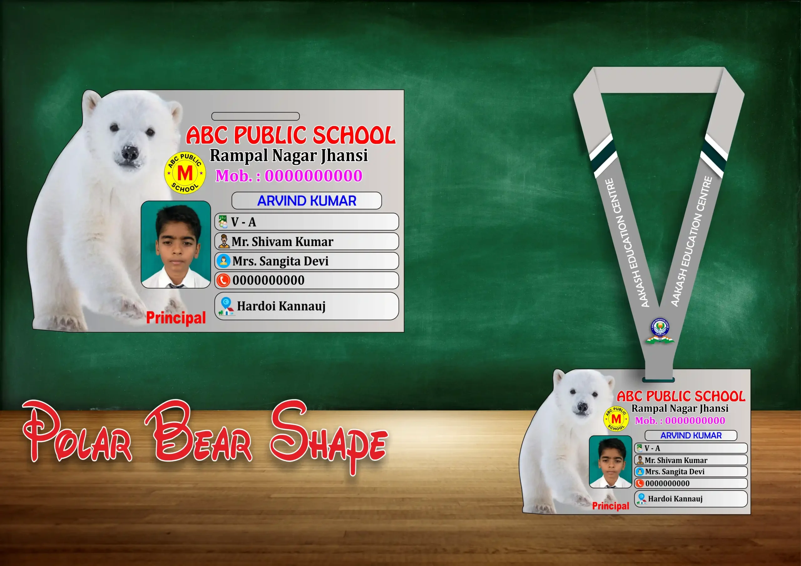 POLAR BEAR SHAPE ACRLIC ID CARD Polar Bear Shape Acrylic ID Card - Image 1