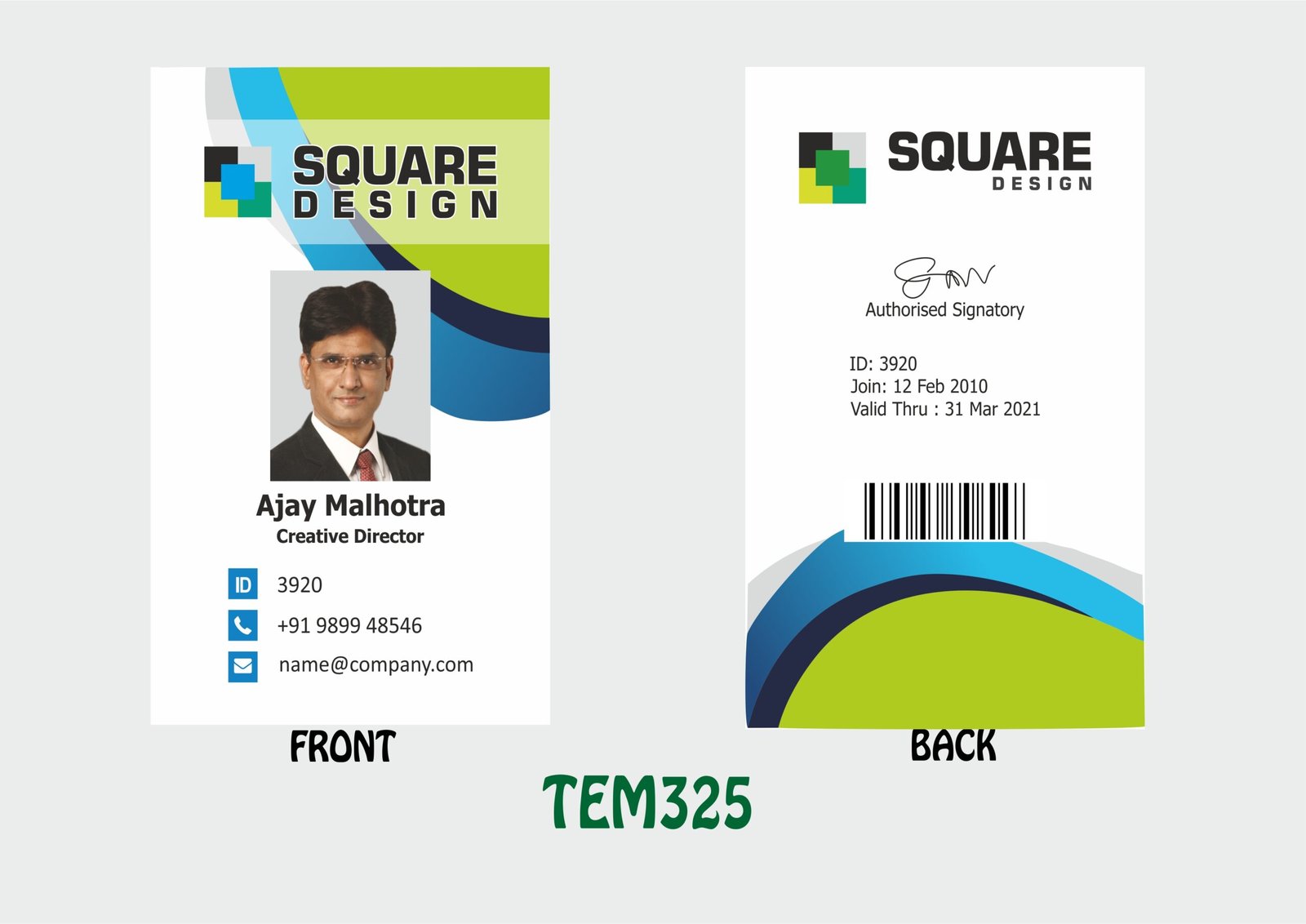 TEM-325 ID Card - TEM325 - Image 1