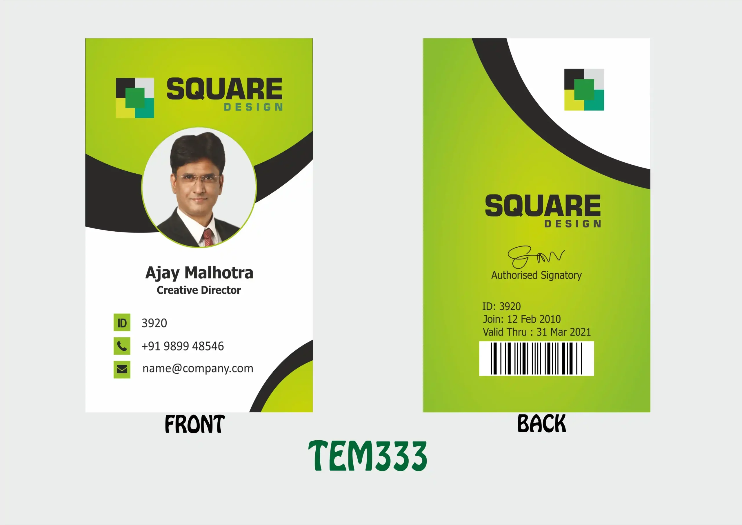 TEM-333 ID Card - TEM333 - Image 1