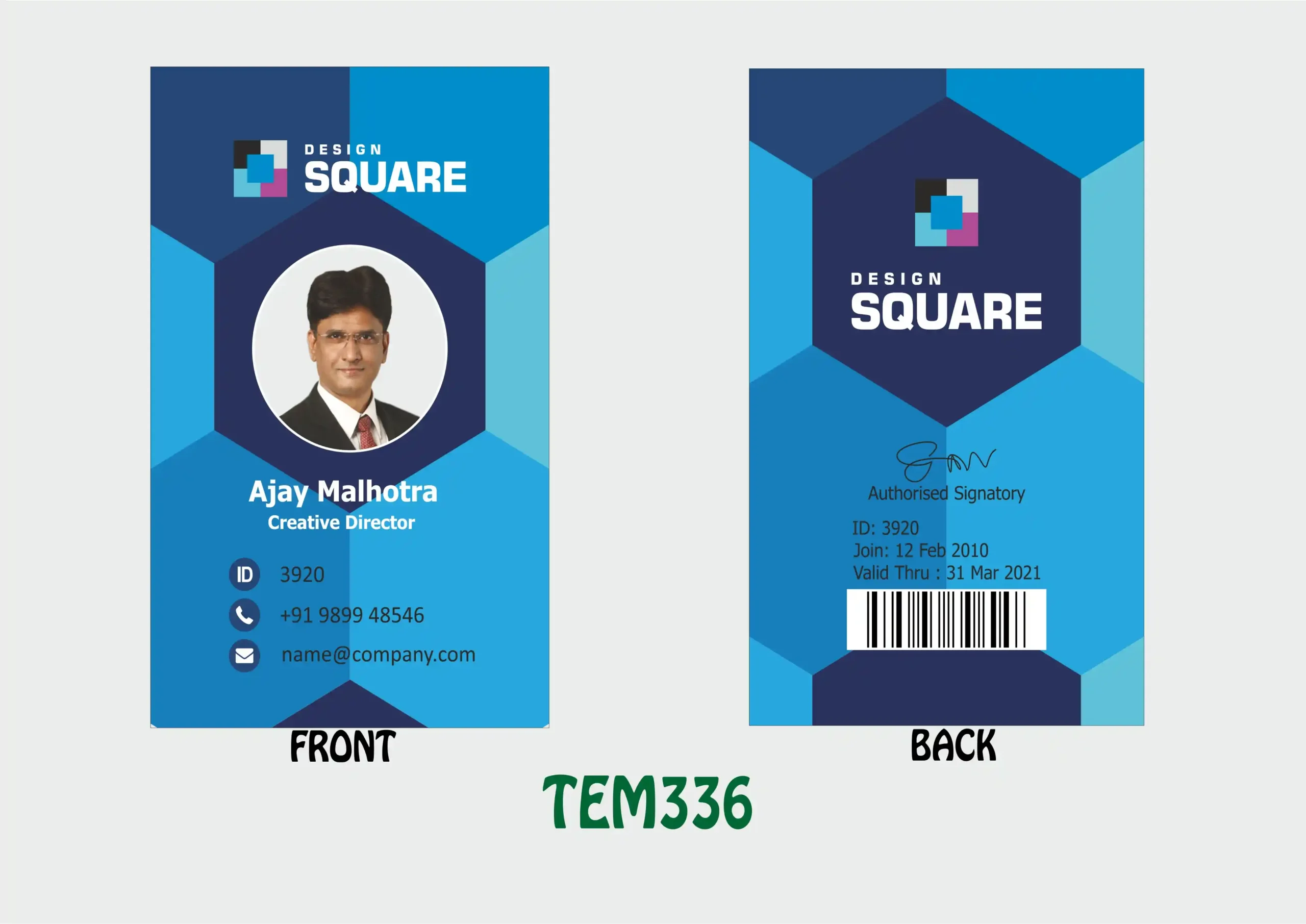 TEM-336 ID Card - TEM336 - Image 1