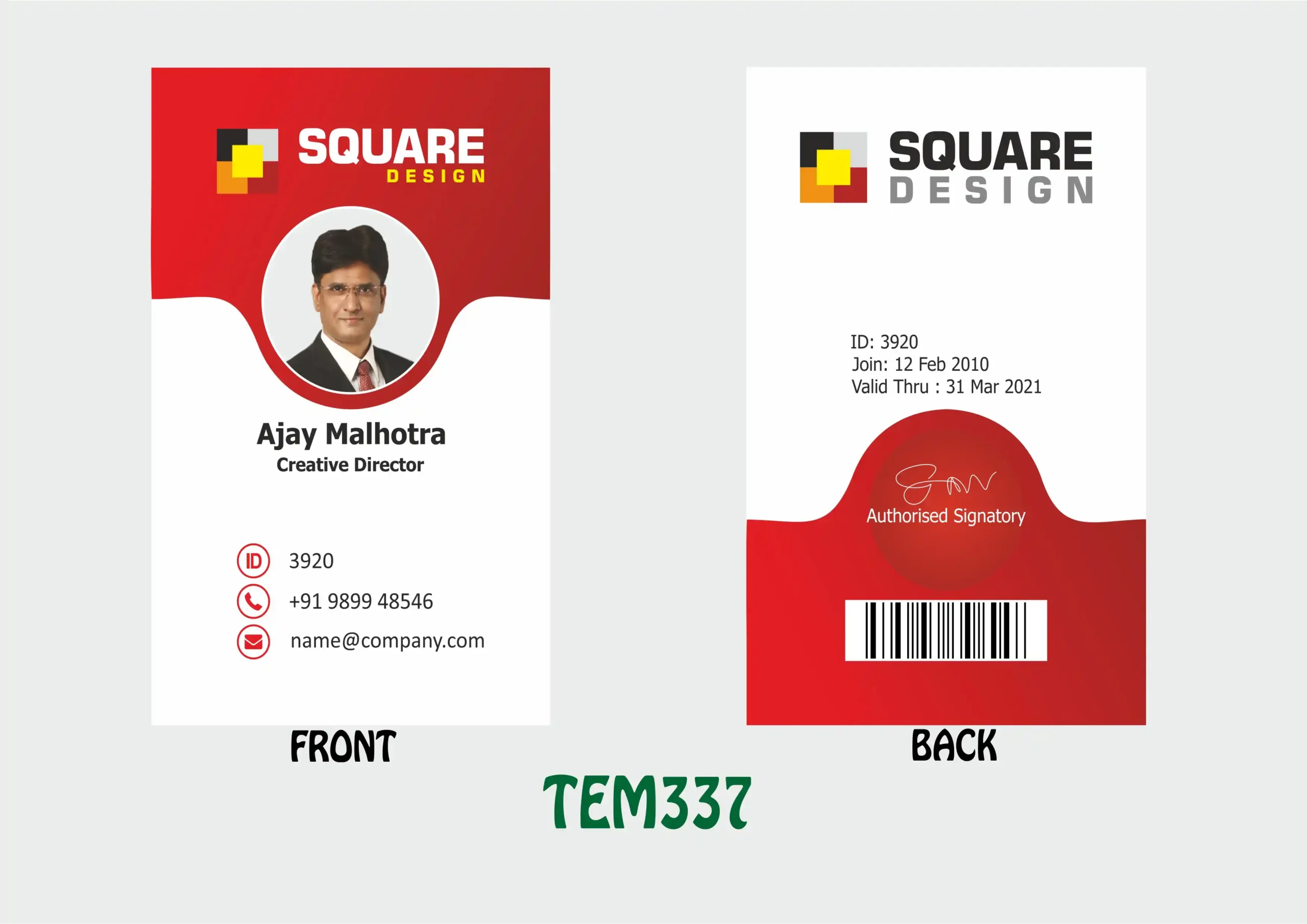 TEM-337 ID Card - TEM337 - Image 1