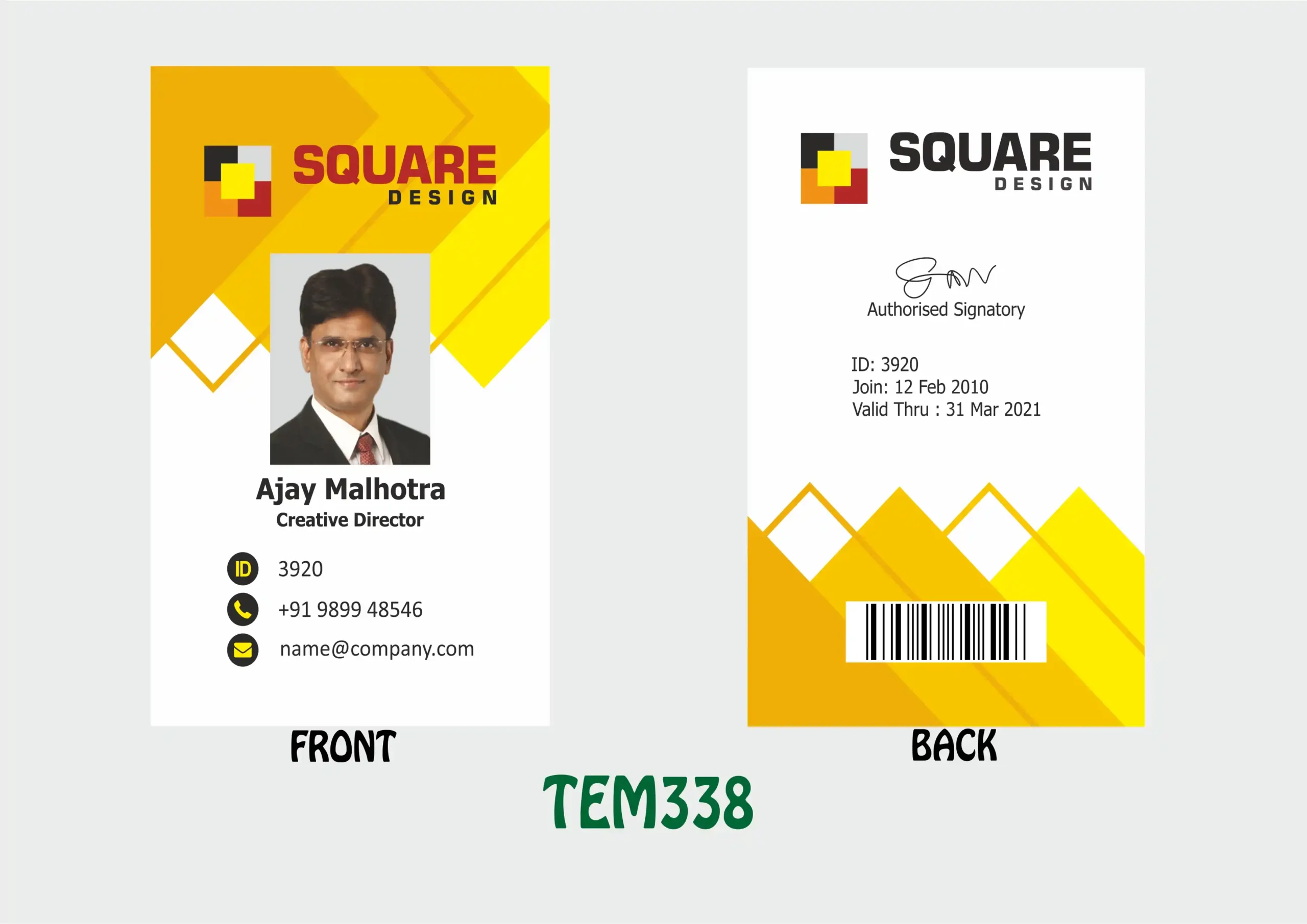 TEM-338 ID Card - TEM338 - Image 1