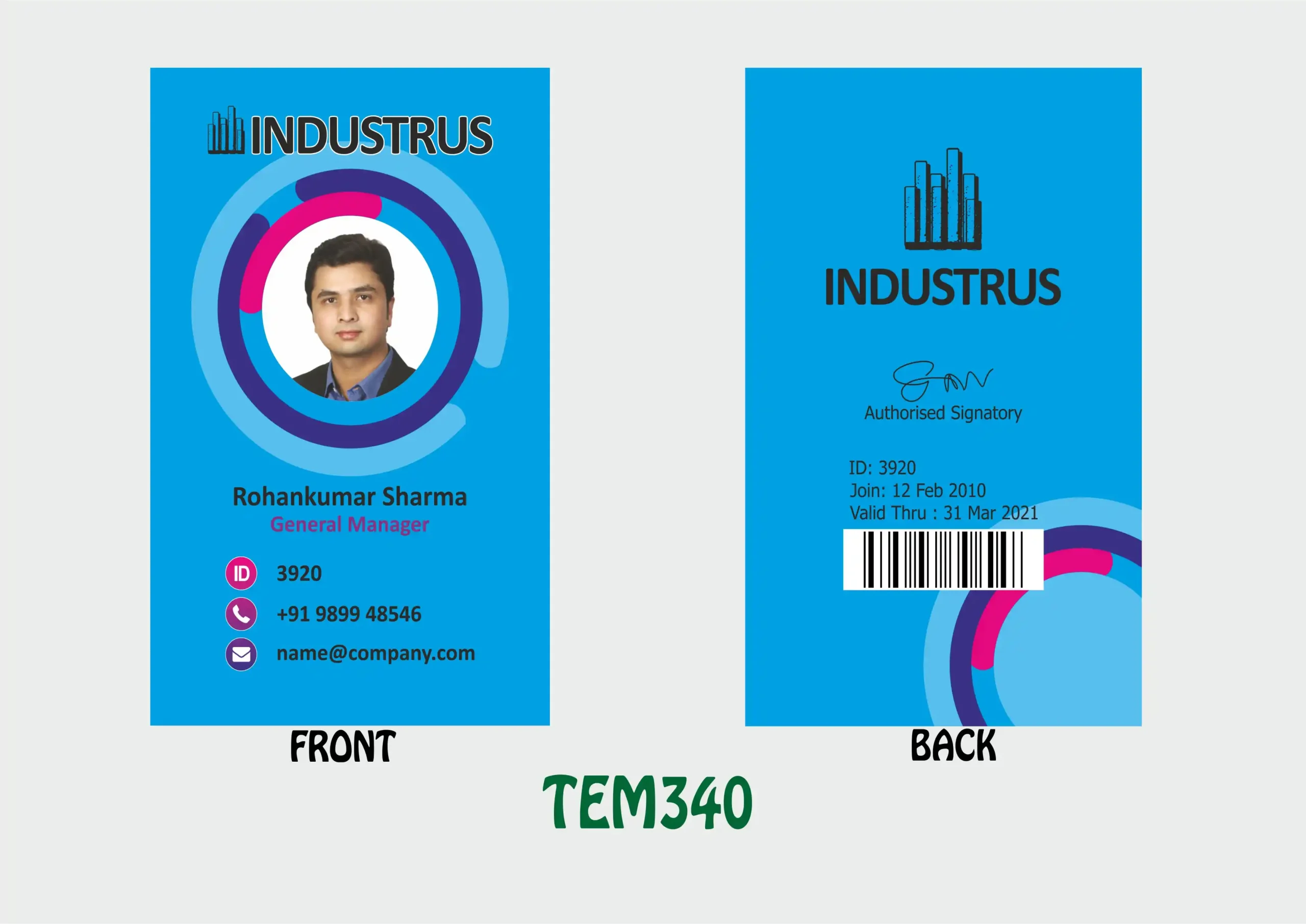 TEM-340 ID Card - TEM340 - Image 1