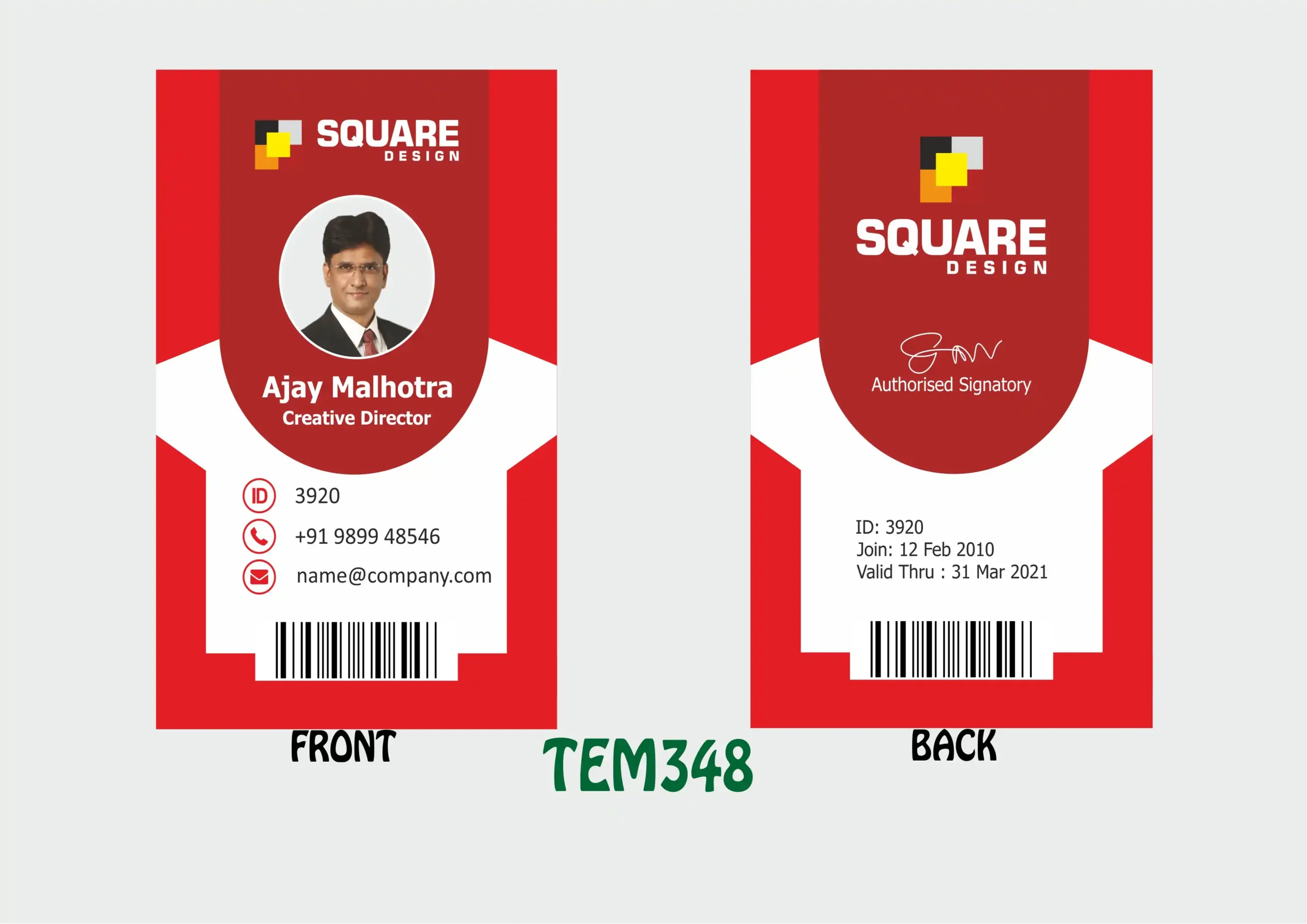 TEM-348 ID Card - TEM348 - Image 1
