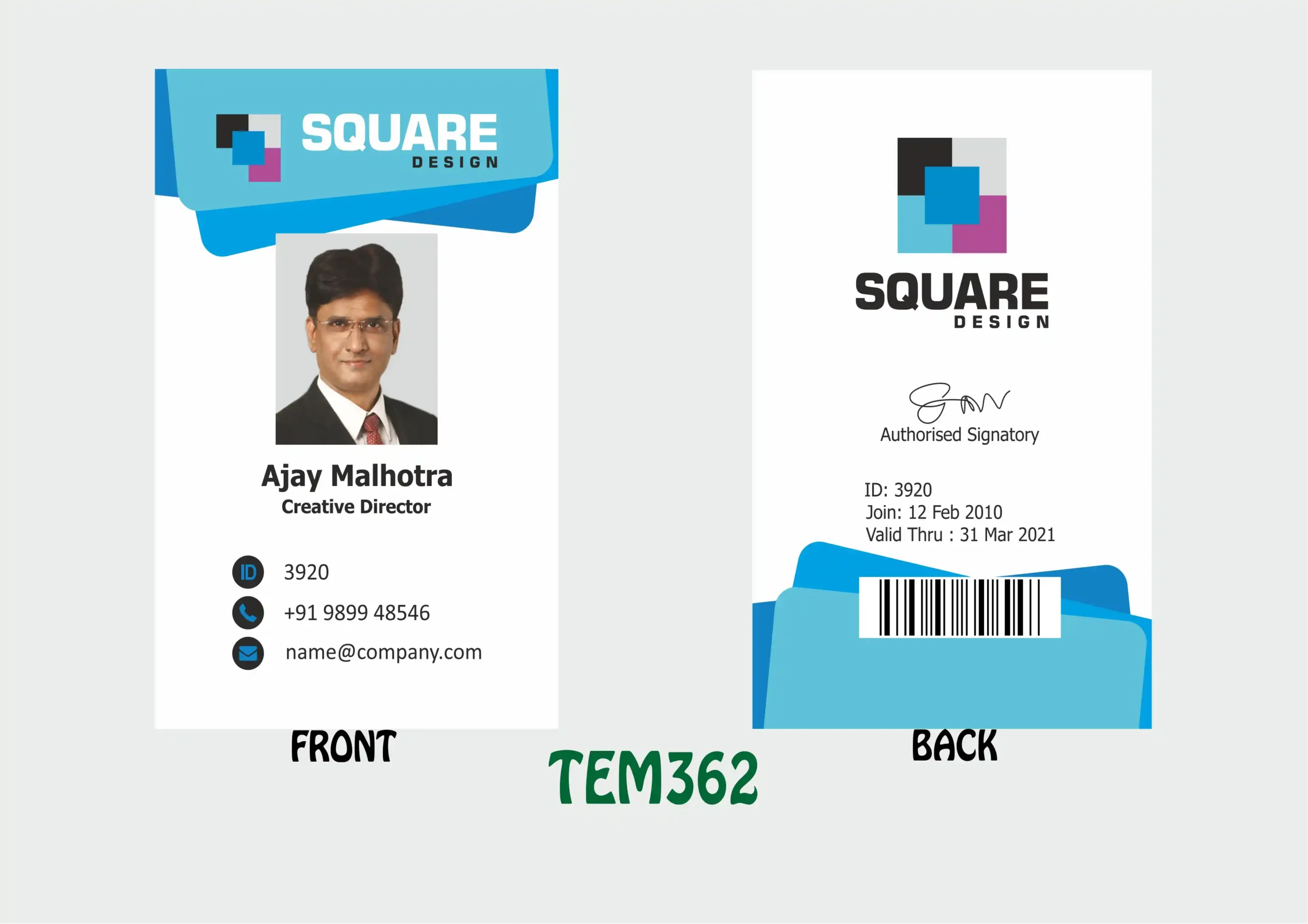 TEM-362 ID Card - TEM362 - Image 1