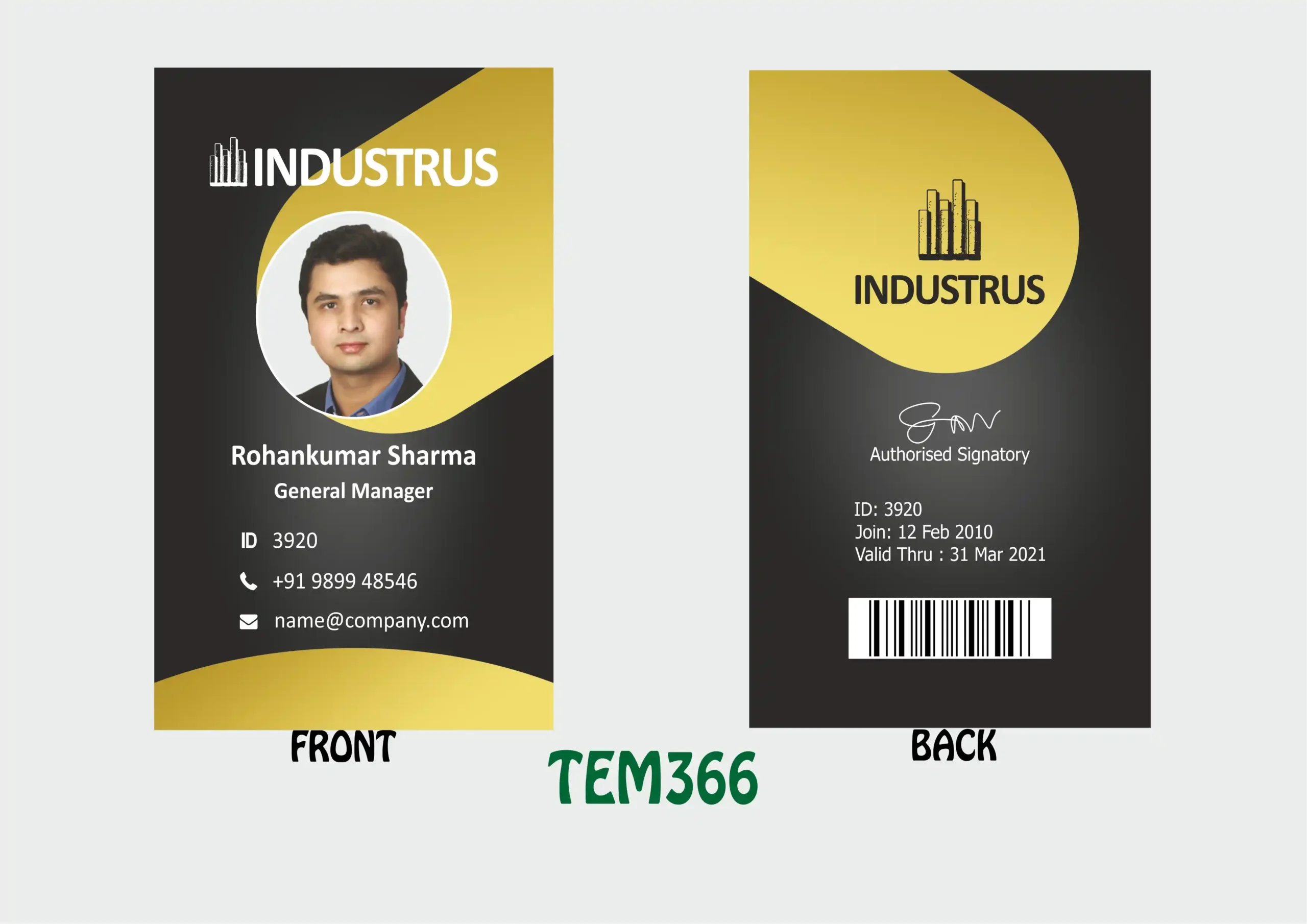 TEM-366 ID Card - TEM366 - Image 1