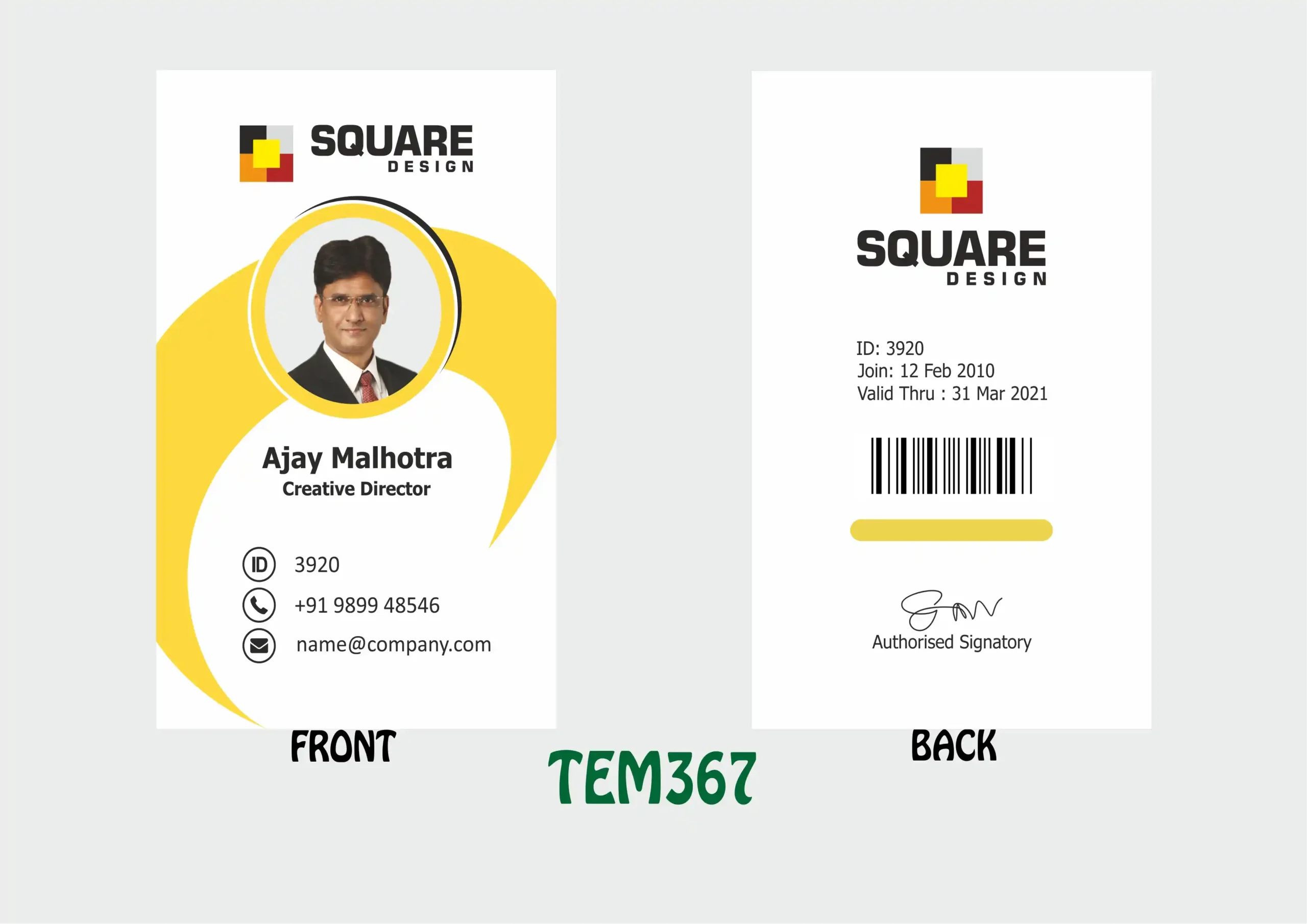 TEM-367 ID Card - TEM367 - Image 1