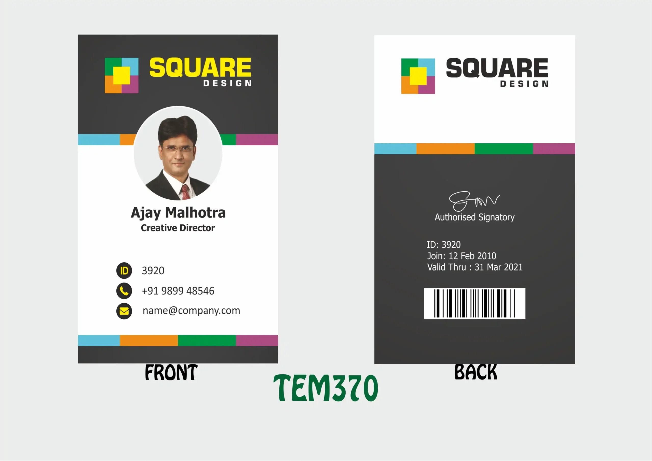 TEM-370 ID Card - TEM270 - Image 1