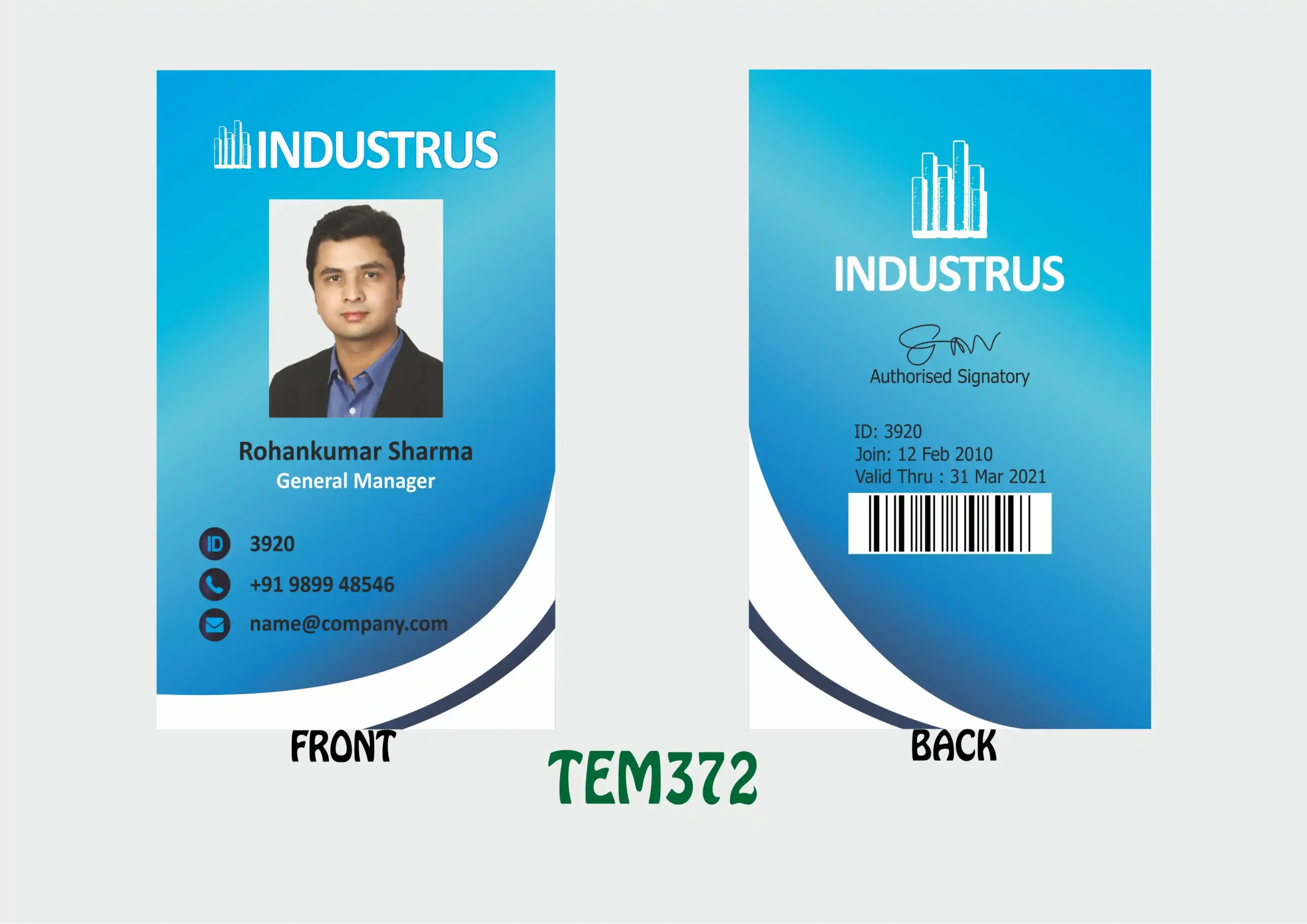 TEM-372 ID Card - TEM372 - Image 1