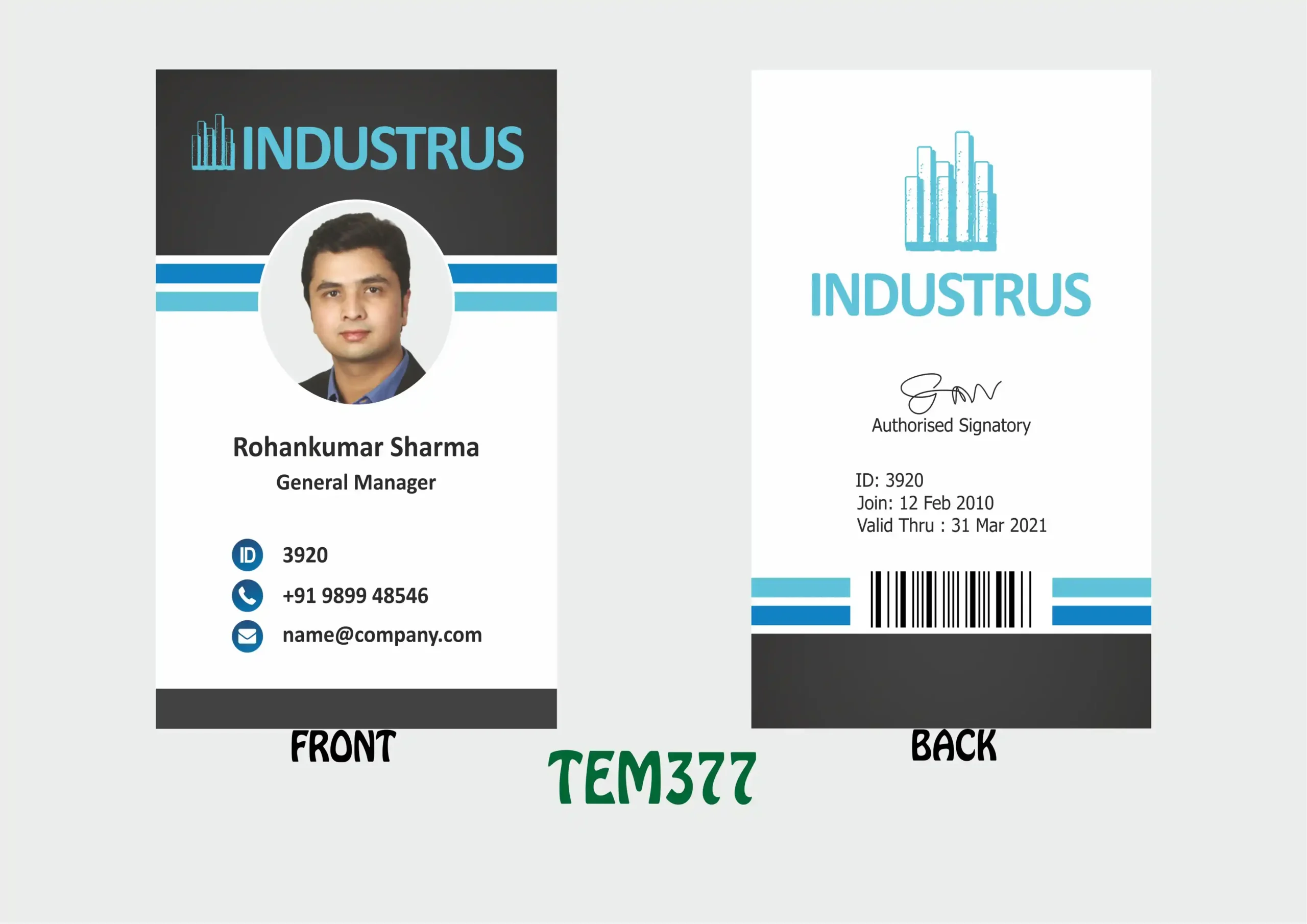 TEM-377 ID Card - TEM377 - Image 1