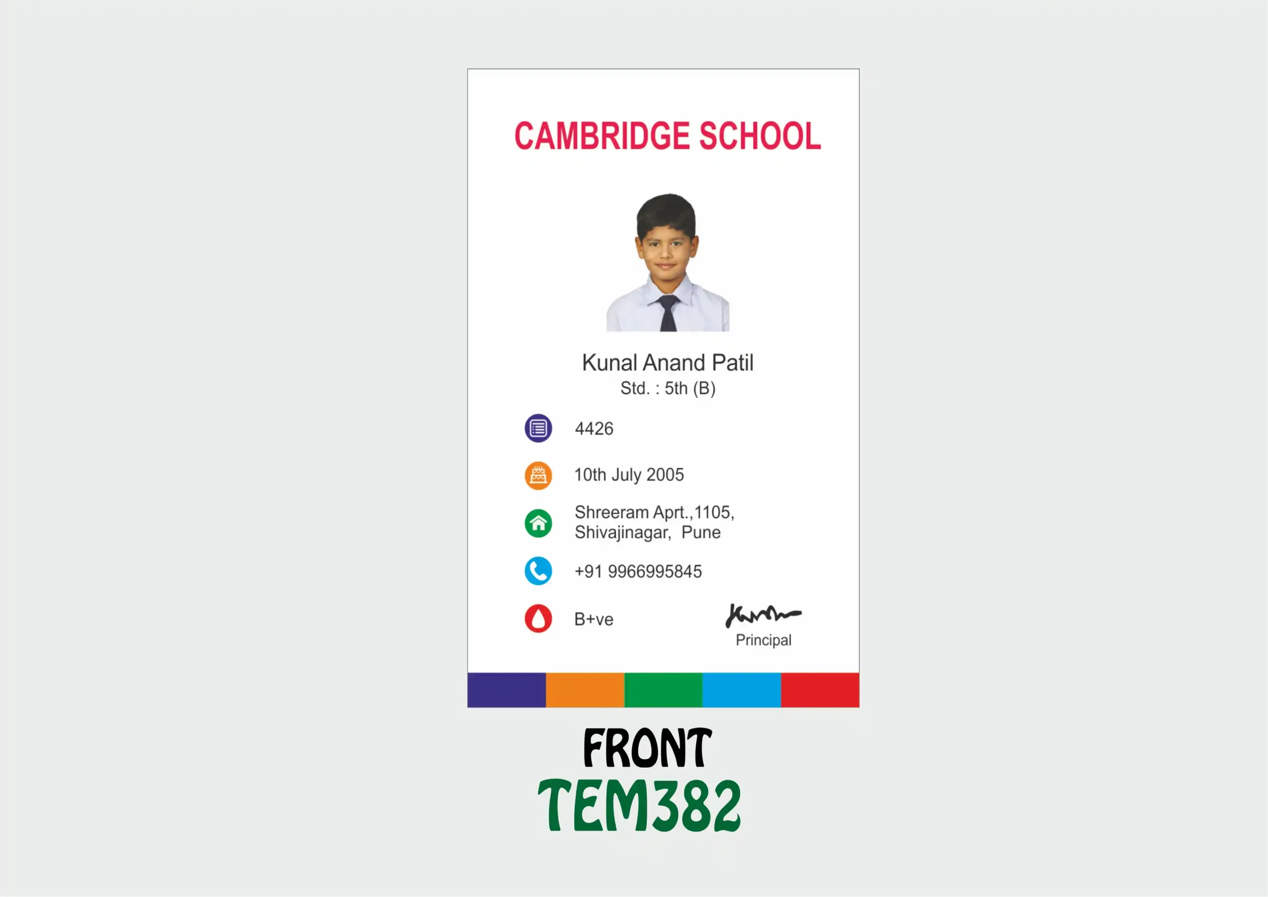 TEM-382 ID Card - TEM382 - Image 1