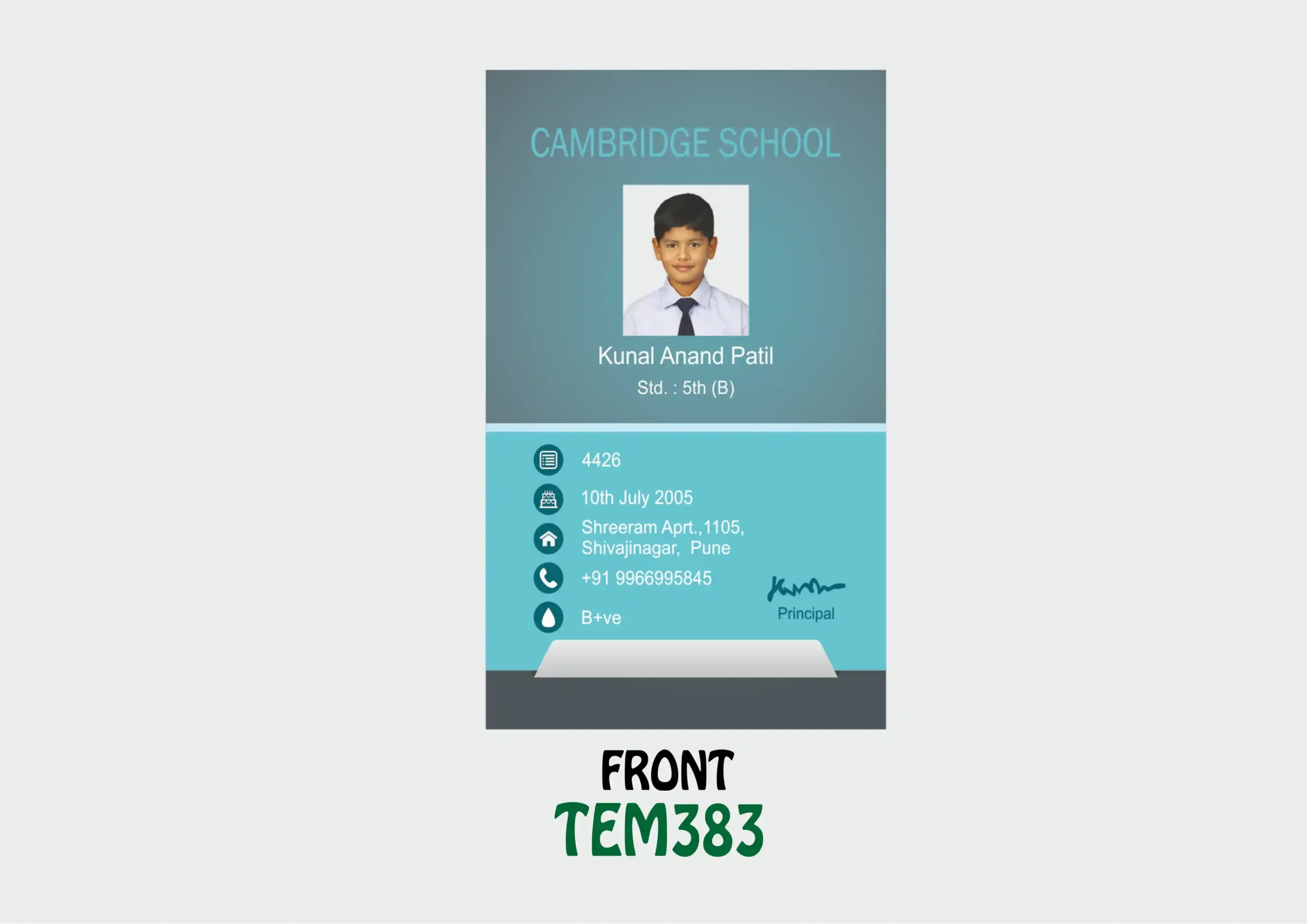 TEM-383 ID Card - TEM383 - Image 1