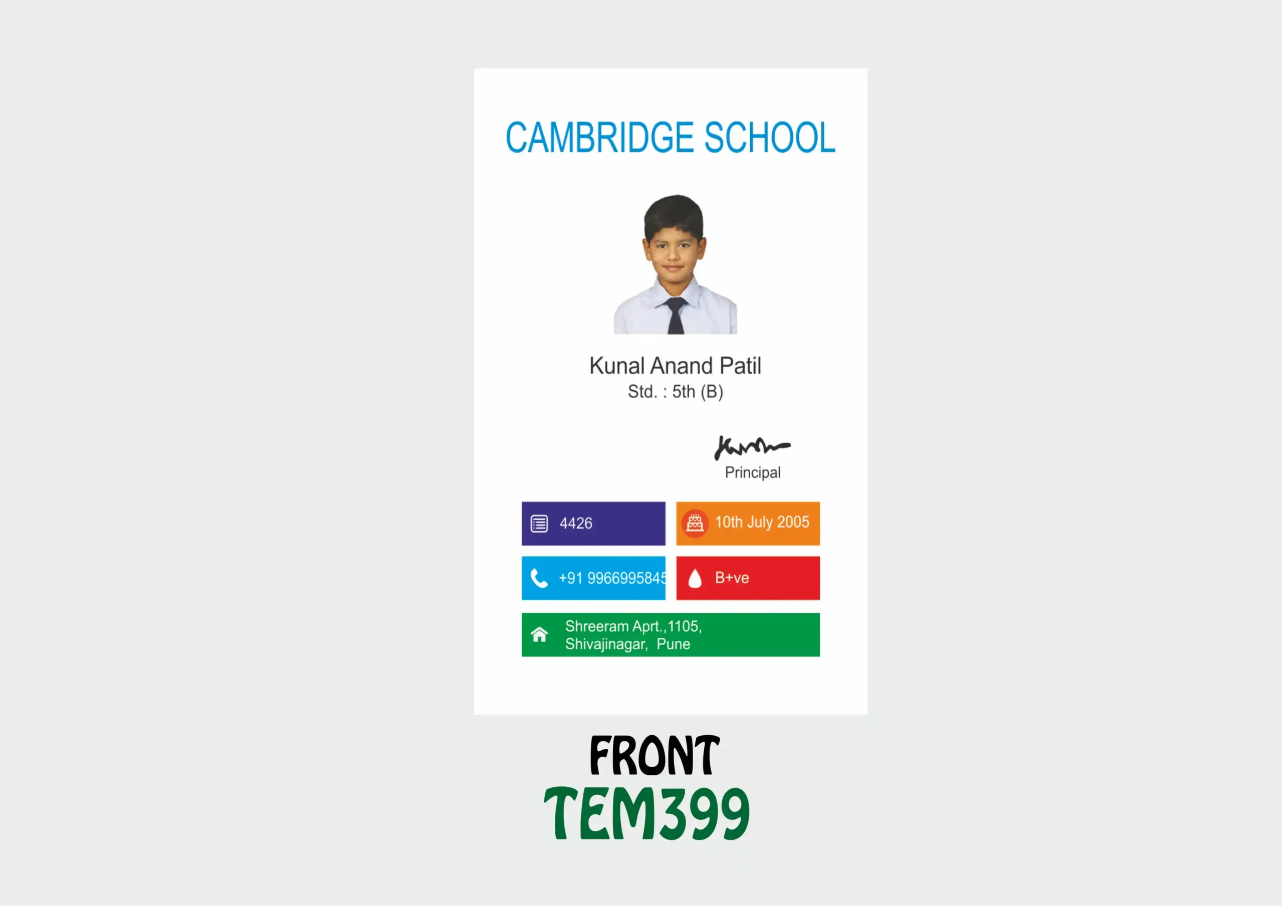 TEM-399 ID Card - TEM399 - Image 1