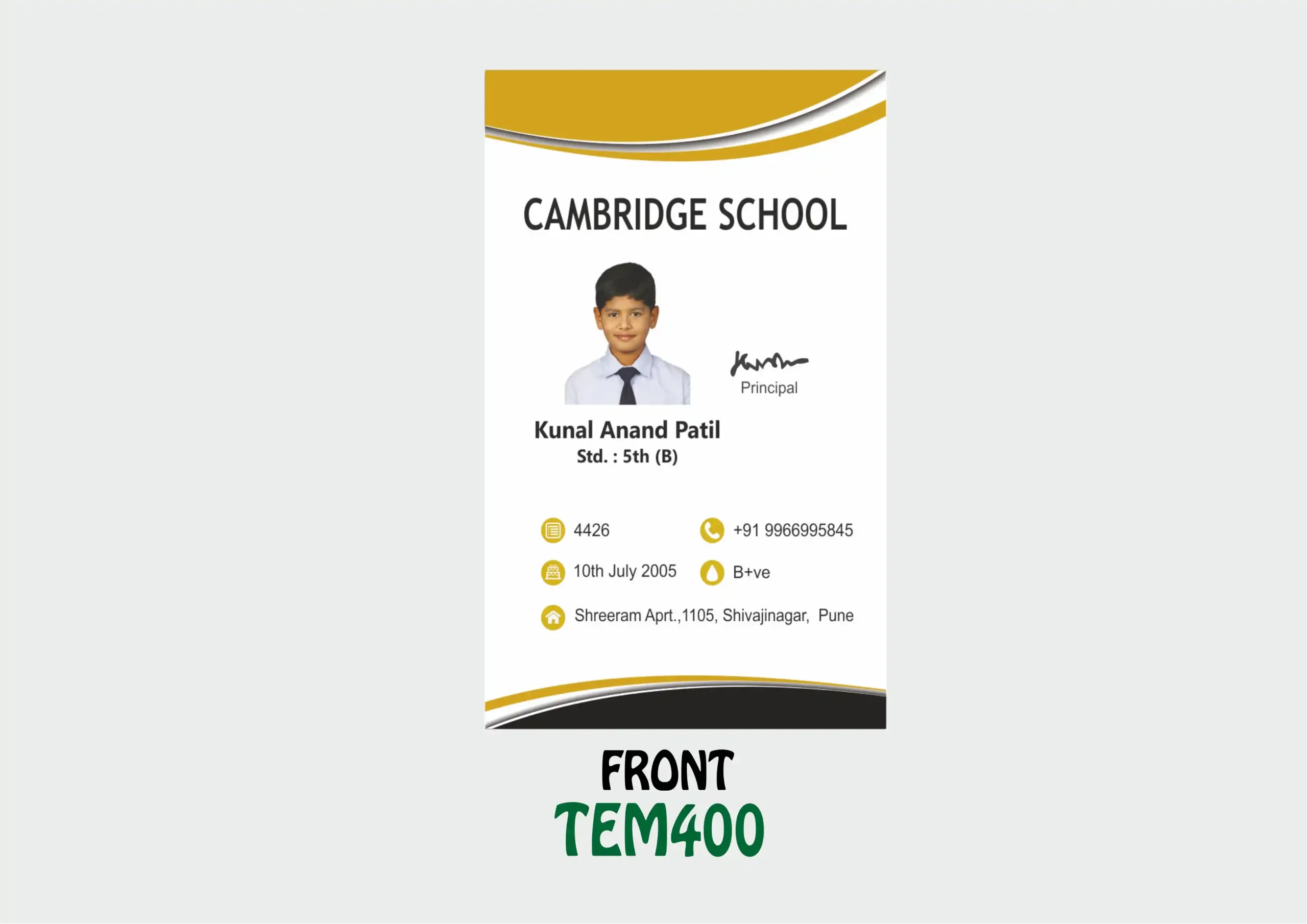 TEM-400 ID Card - TEM400 - Image 1