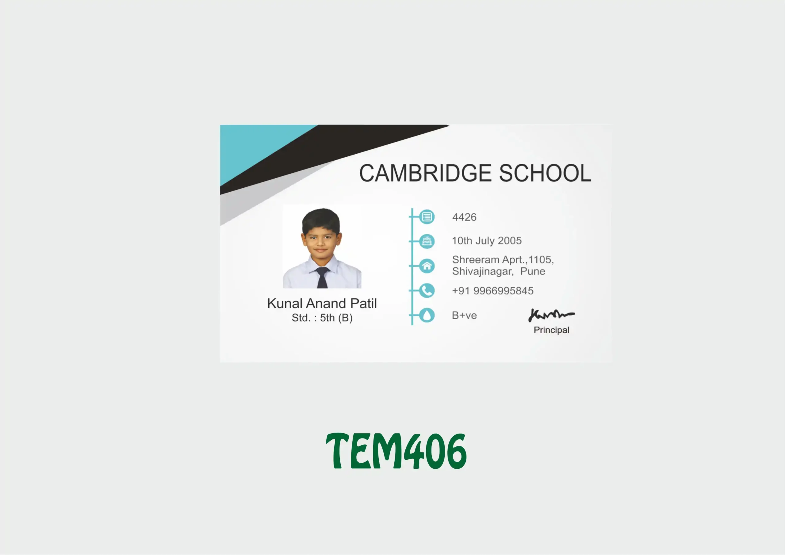 TEM-406 ID Card - TEM406 - Image 1