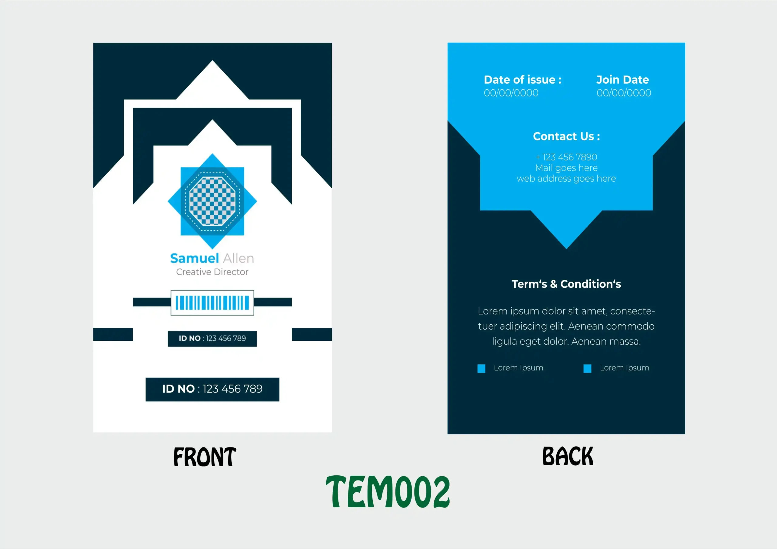 TEM002 ID Card - TEM002 - Image 1