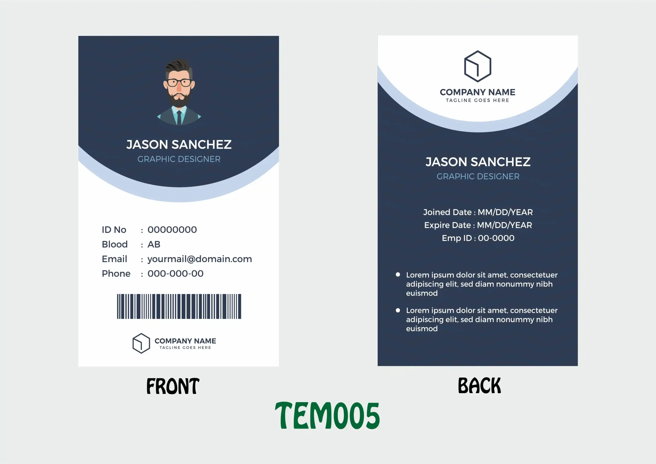 TEM005 ID Card - TEM005 - Image 1