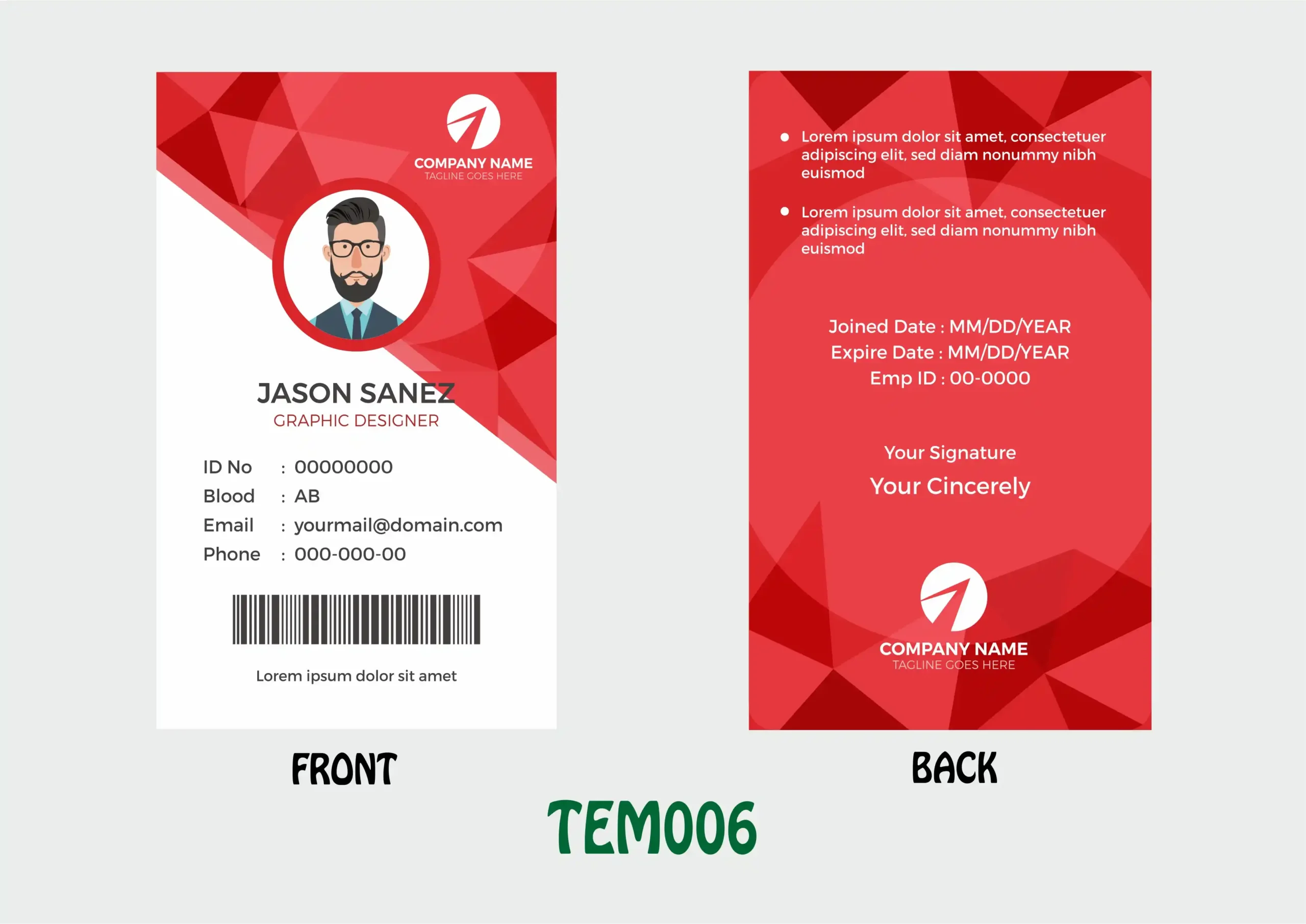 TEM006 ID Card - TEM006 - Image 1