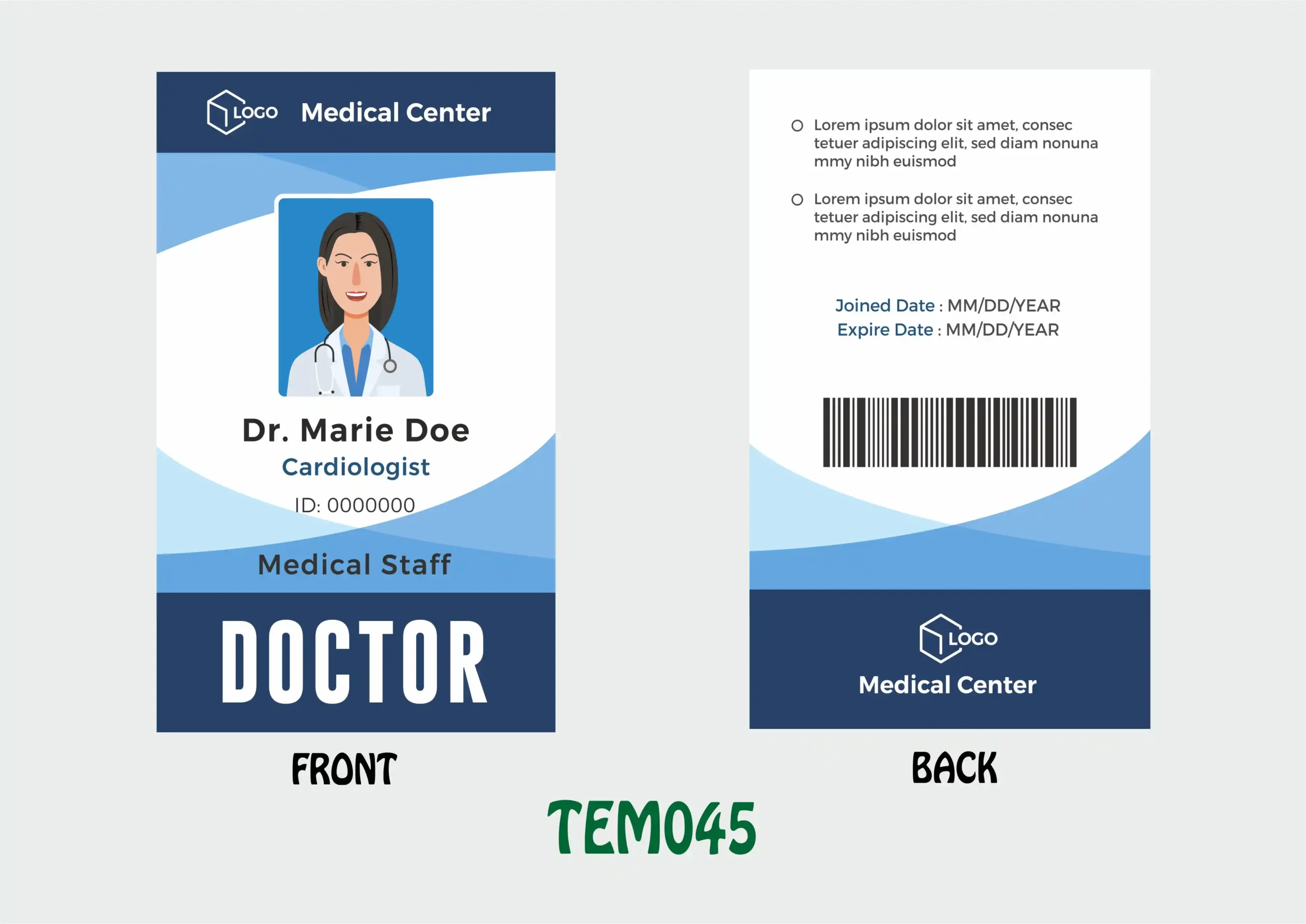 TEM045 ID Card - TEM045 - Image 1