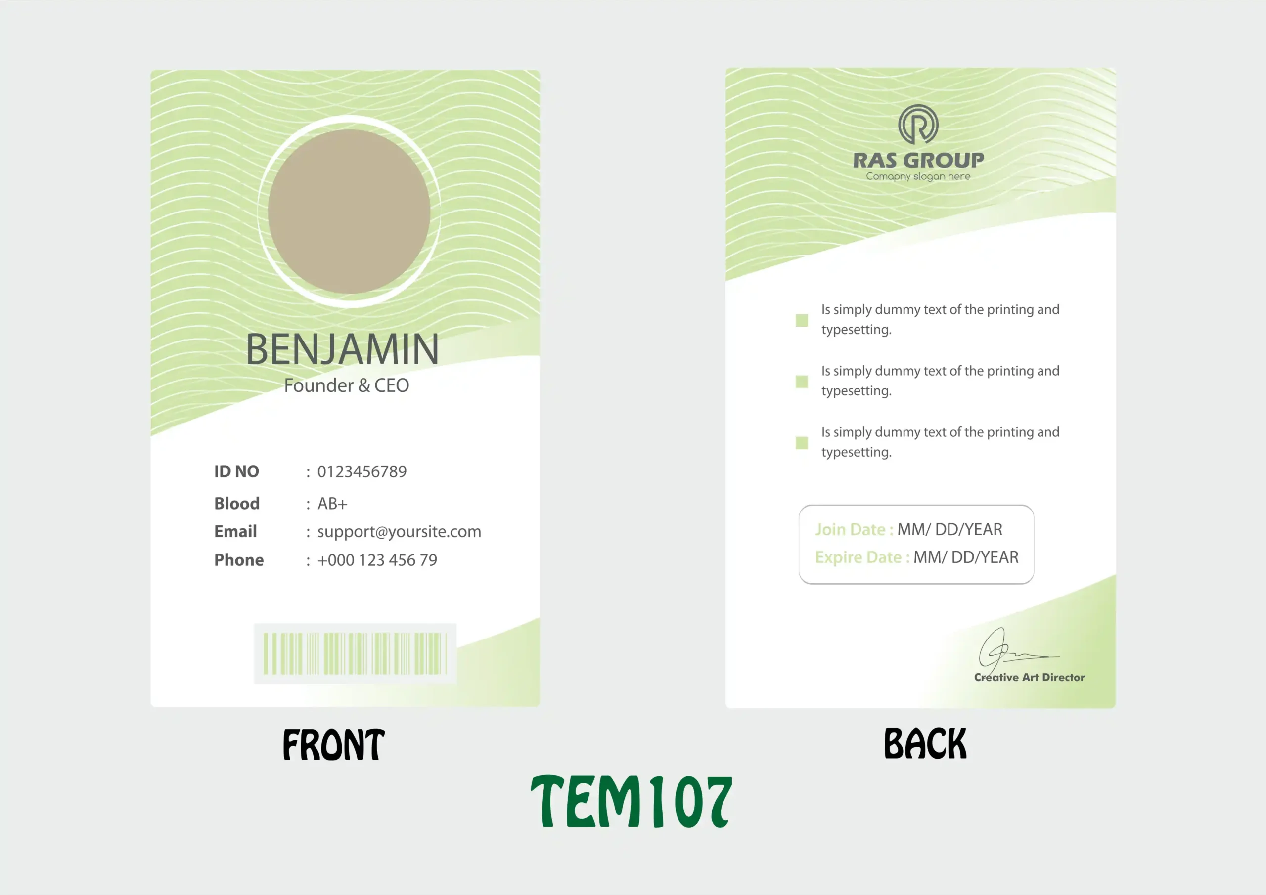 TEM107 ID Card - TEM107 - Image 1