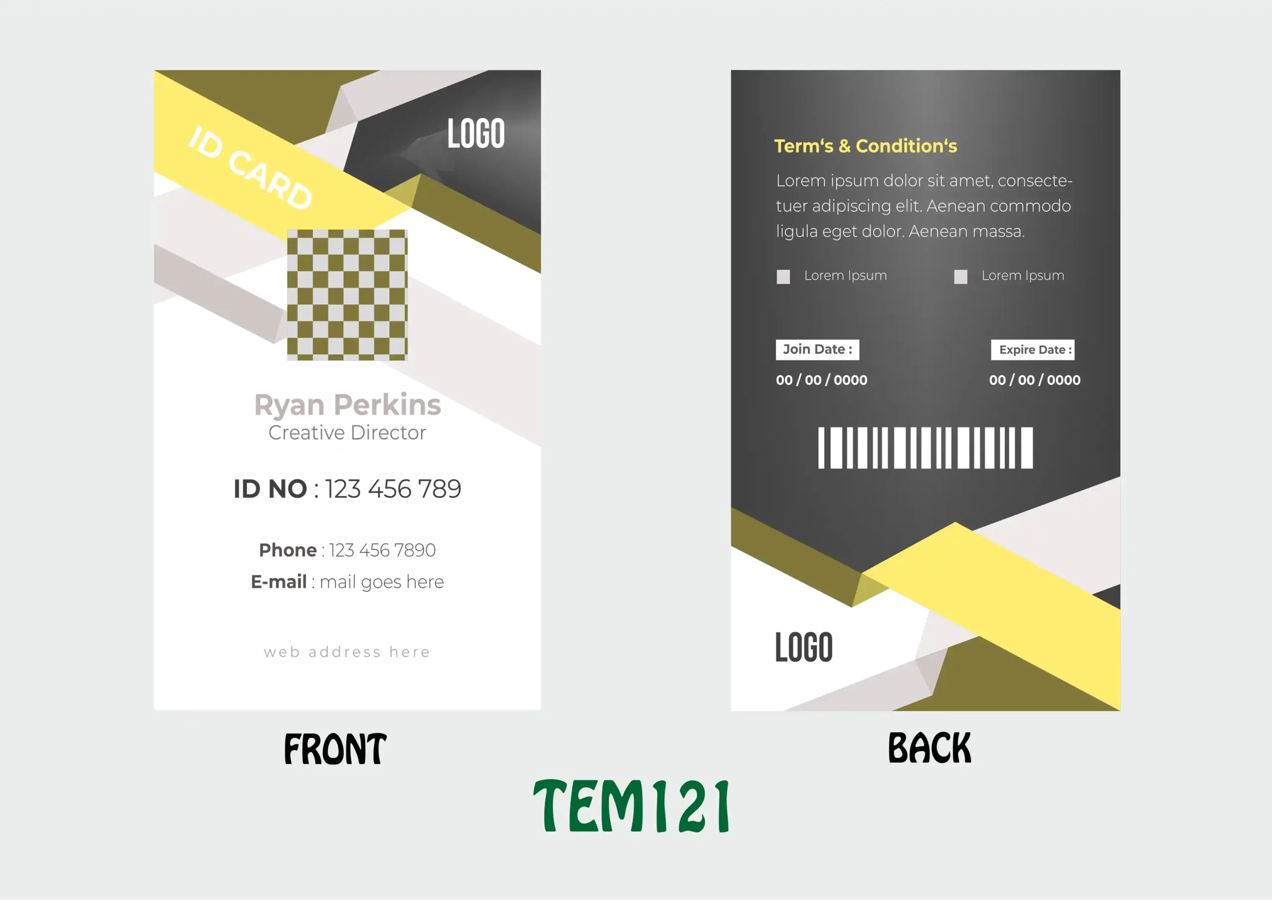 TEM121 ID Card - TEM121 - Image 1