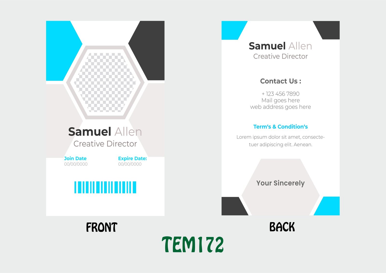 TEM172 ID Card - TEM172 - Image 1