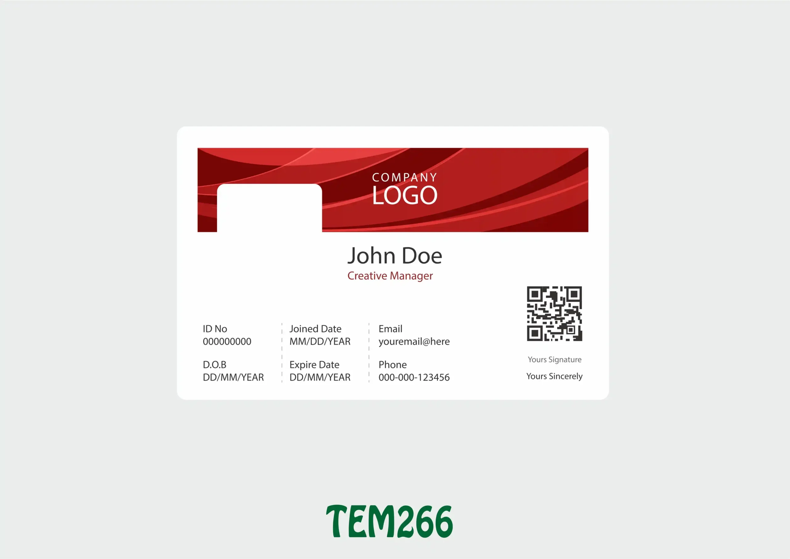 TEM266 ID Card - TEM266 - Image 1