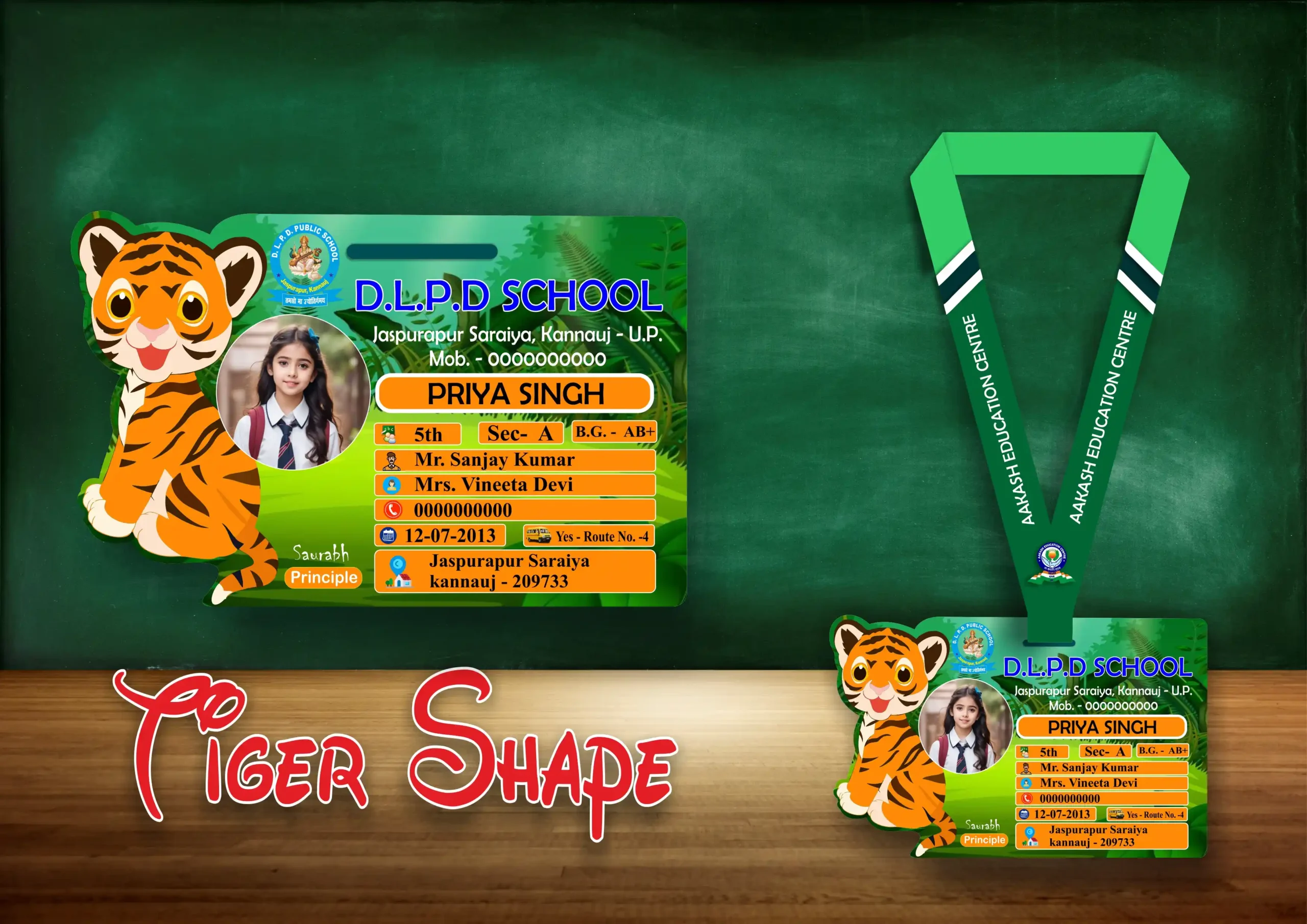 TIGER SHAPE ACRLIC ID CARD Tiger Shape Acrylic ID Card - Image 1