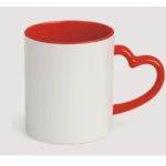 Inner Color Mug Red Heart Handle