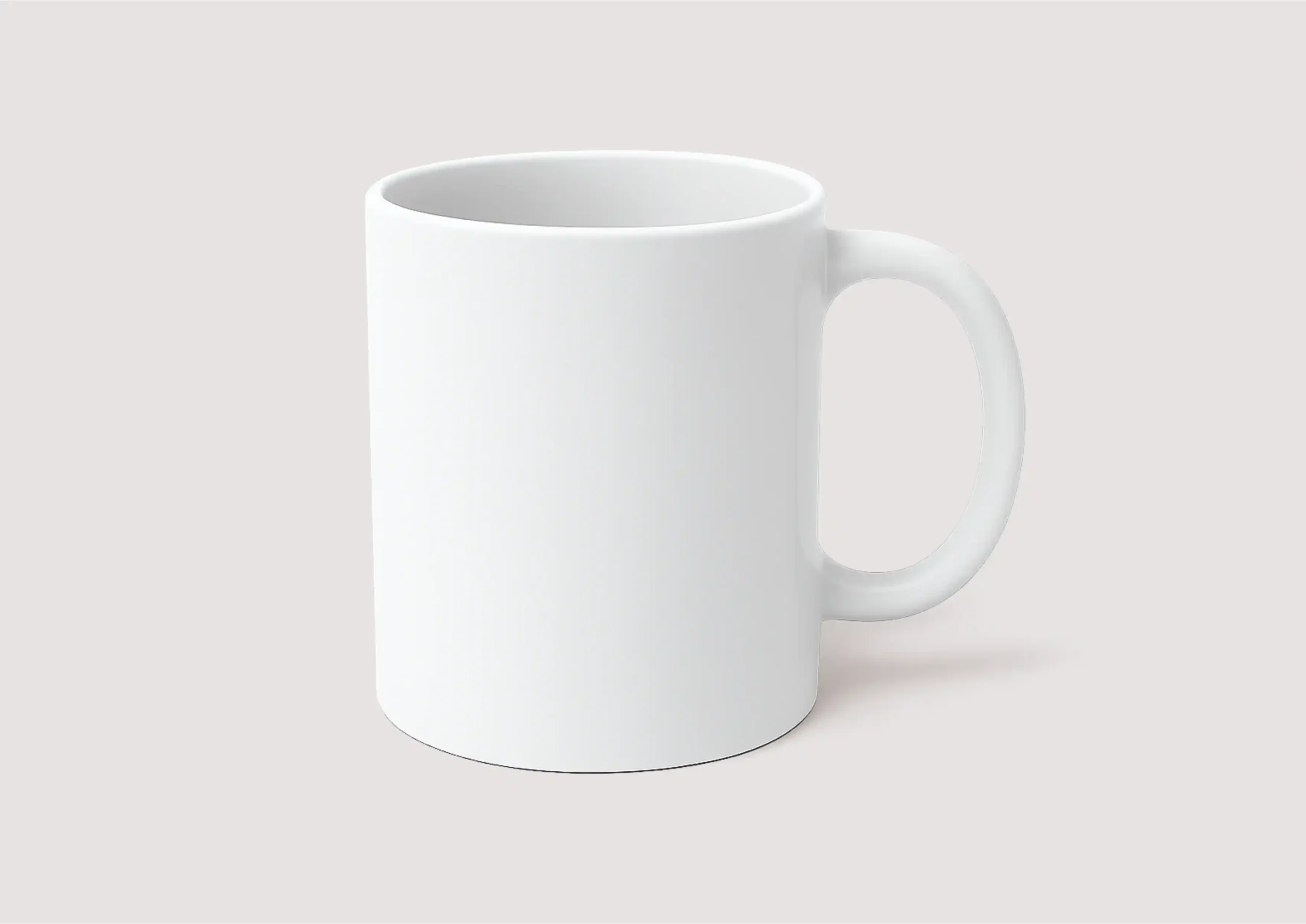 white mug White Mug - Round Handle - Image 1