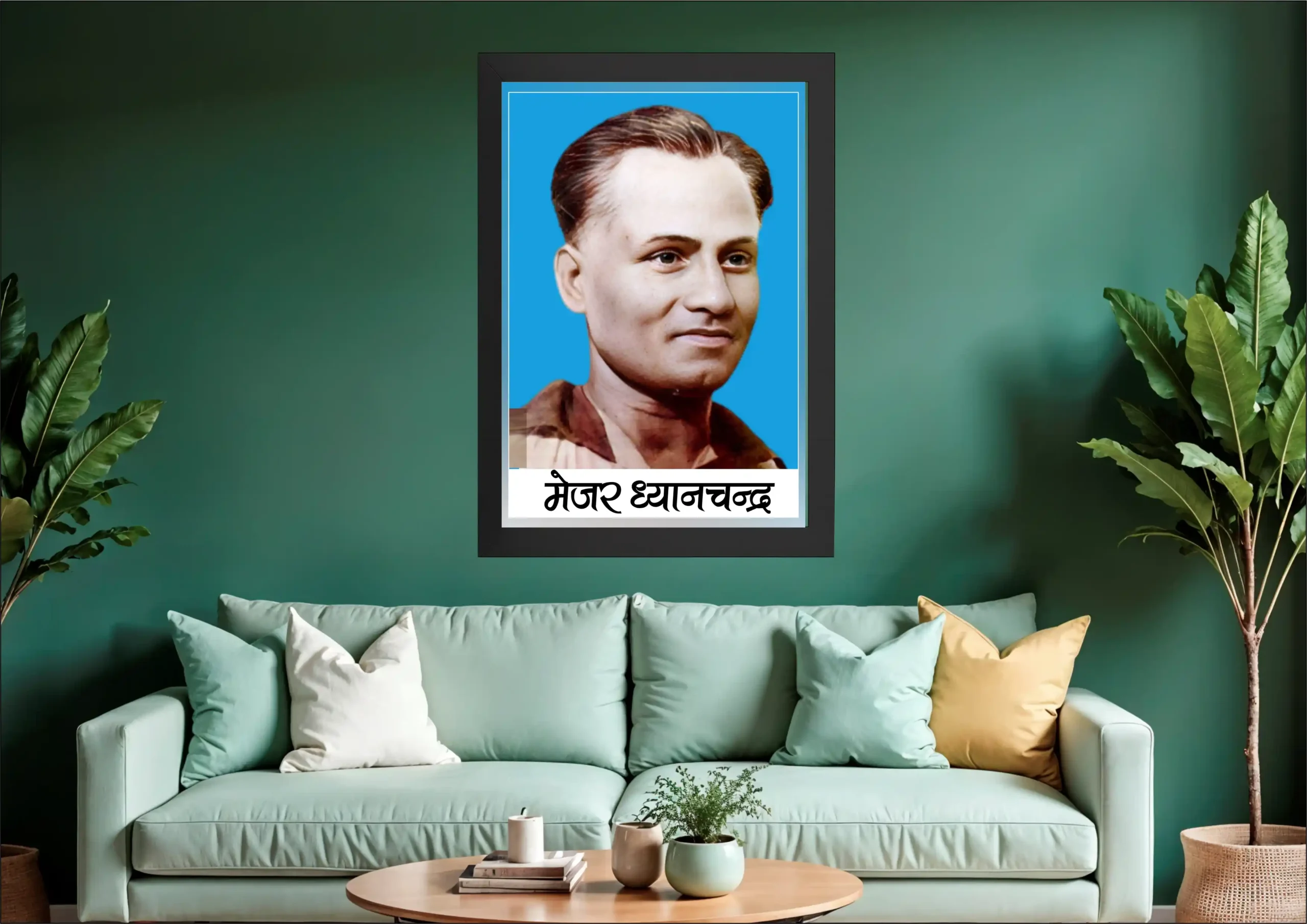MEJAR DHYANCHANDR BK Wooden Photo Frame Mejar Dhyan Chand - Image 1