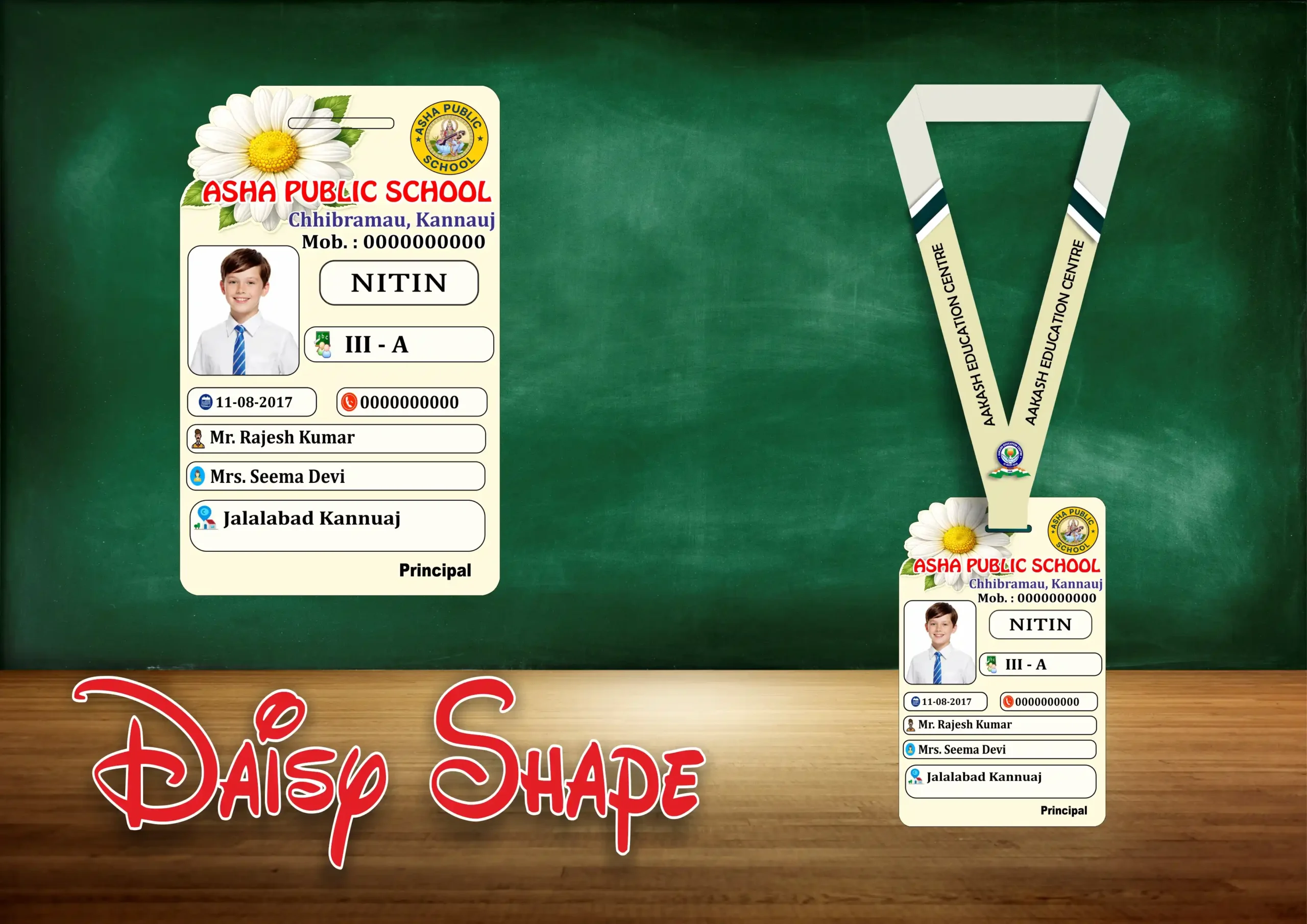 DAISY SHAPE Daisy Shape Acrylic ID Card - Image 1