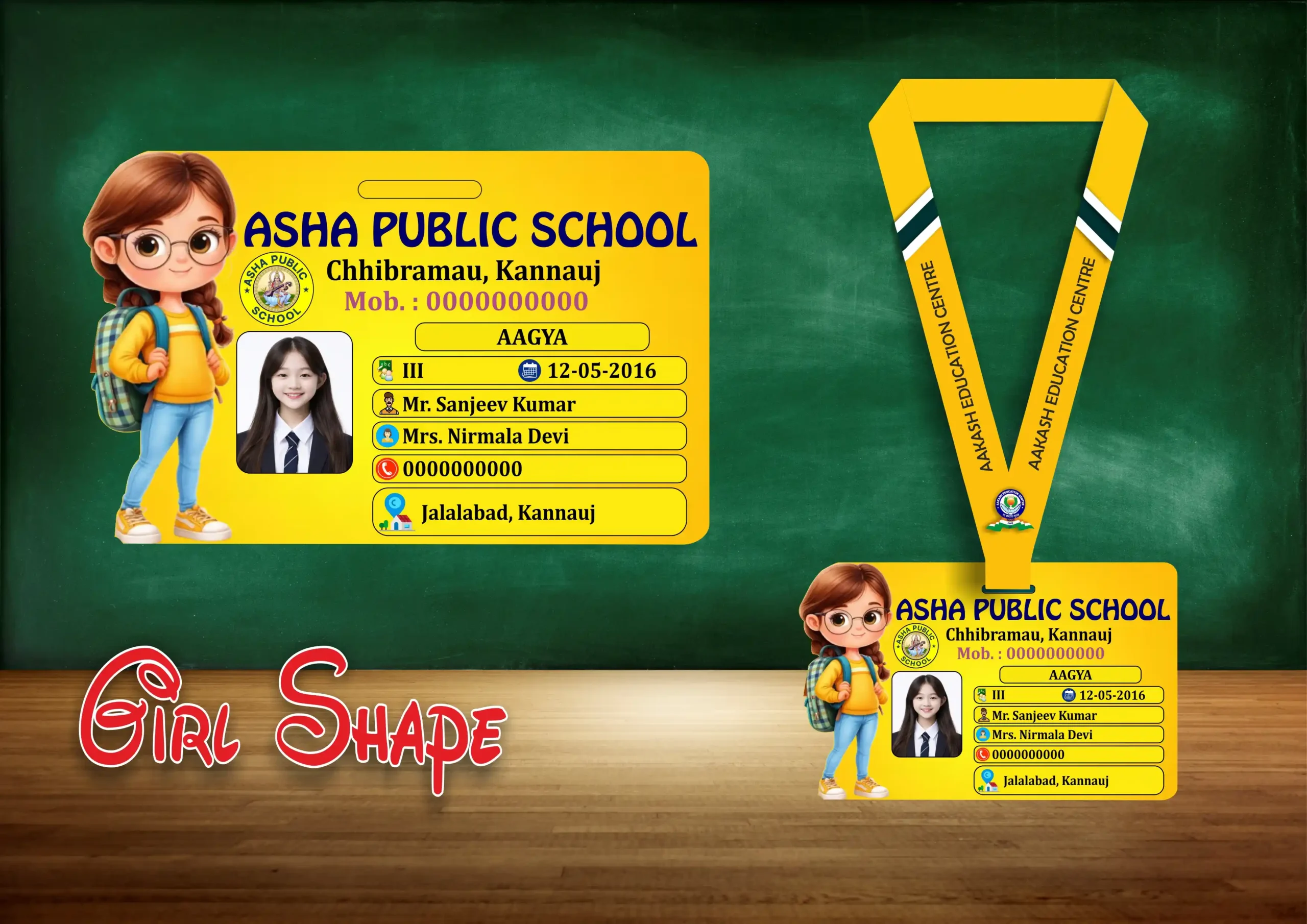 girl shape Girl Shape Acrylic ID Card - Image 1